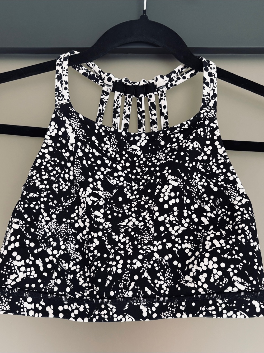 Lululemon Women’s Black & White Printed Halter Bra Top